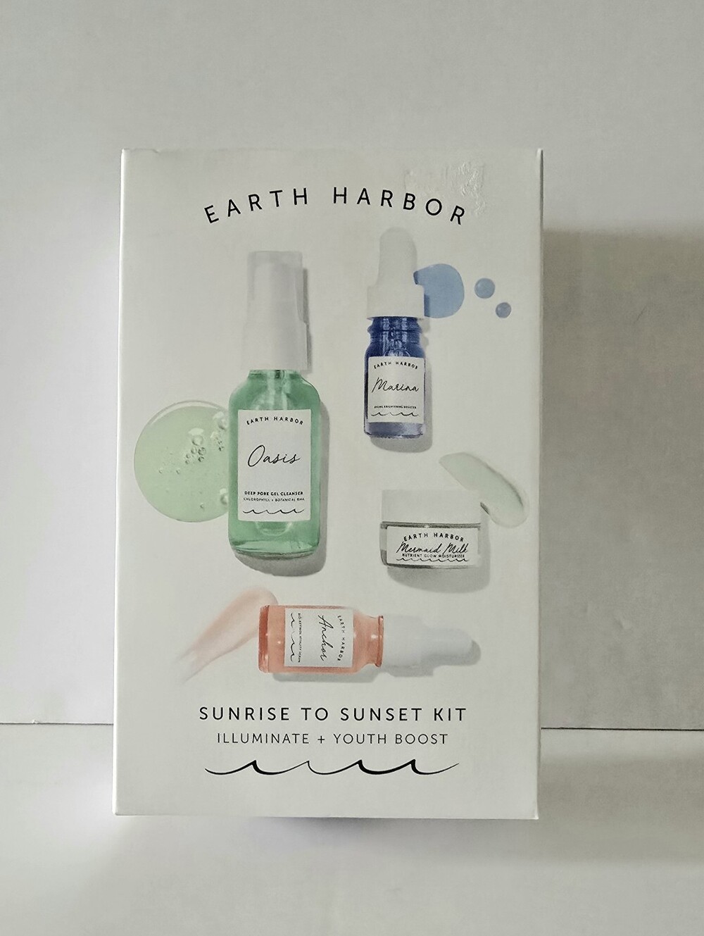 Earth Harbor Sunrise to Sunset Travel Size Kit, Cleanser, Serum, Moisturizer